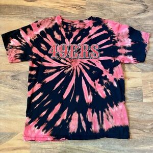NFL San Francisco 49ers Tie Dye Graphic T-Shirt Teen Medium Black And Red